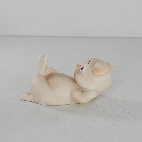Vintage Lefton Porcelain Pig Figurine Lying Down #02529 - Picture 6 of 8